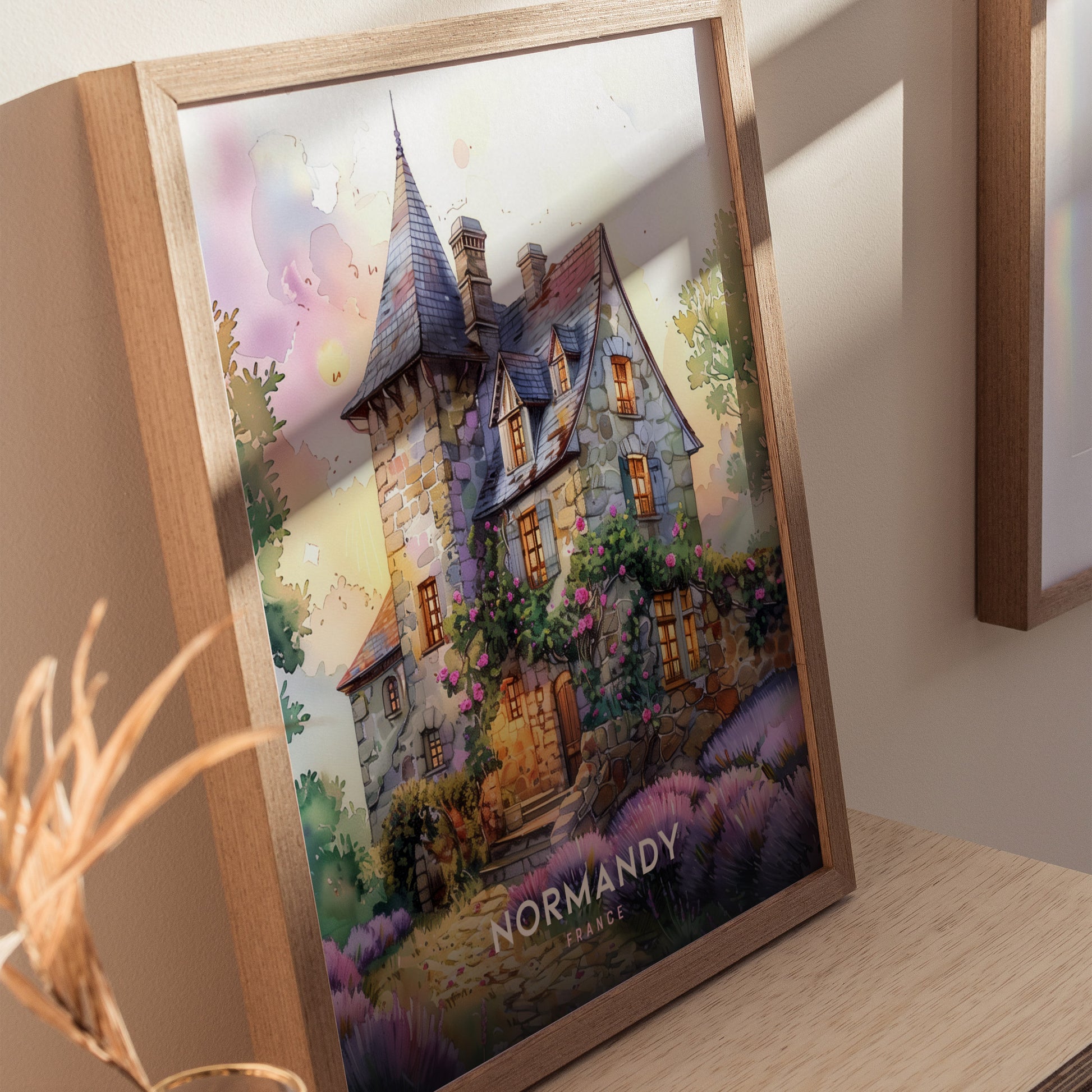 Normandy France Poster | Countryside Cottage Wall Art Print
