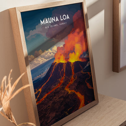 Mauna Loa Volcano Poster | Big Island Hawaii Wall Art Print