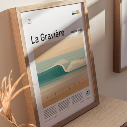 La Gravière Poster | Hossegor France Surf Spot Wall Art