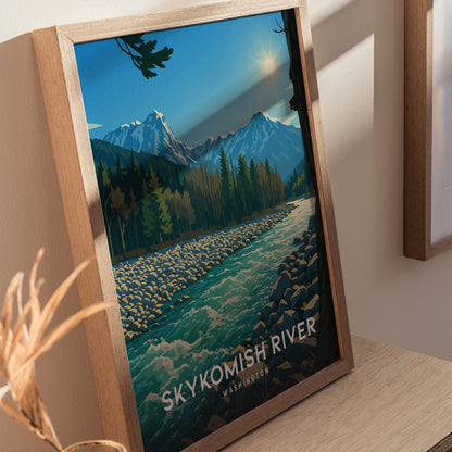 Skykomish River Poster | Washington Cascade Art | PNW Mountain Print