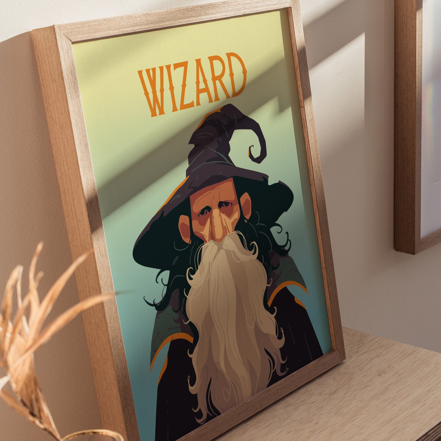 Wizard Fantasy Portrait Poster | Epic Fantasy Sorcerer Wall Art Gift