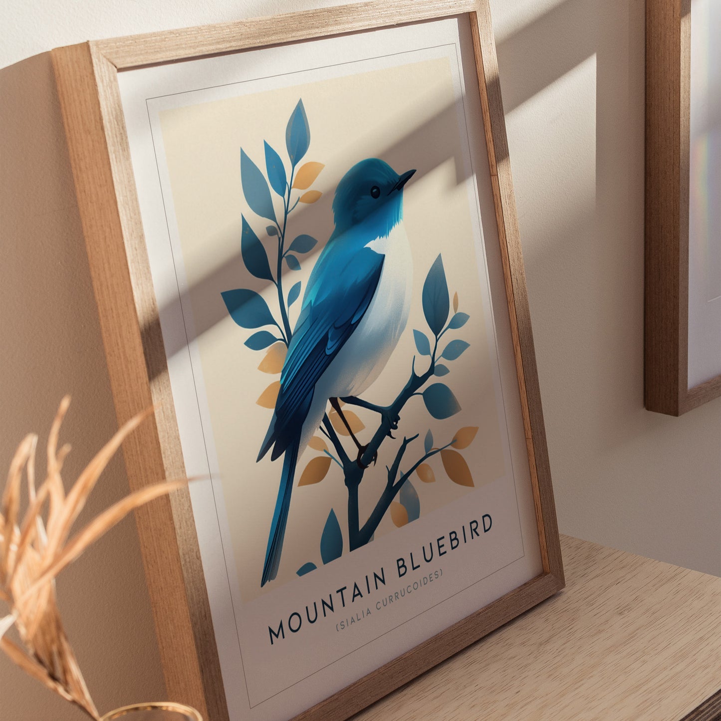 Mountain Bluebird Poster | Vintage Bird Wall Art Print