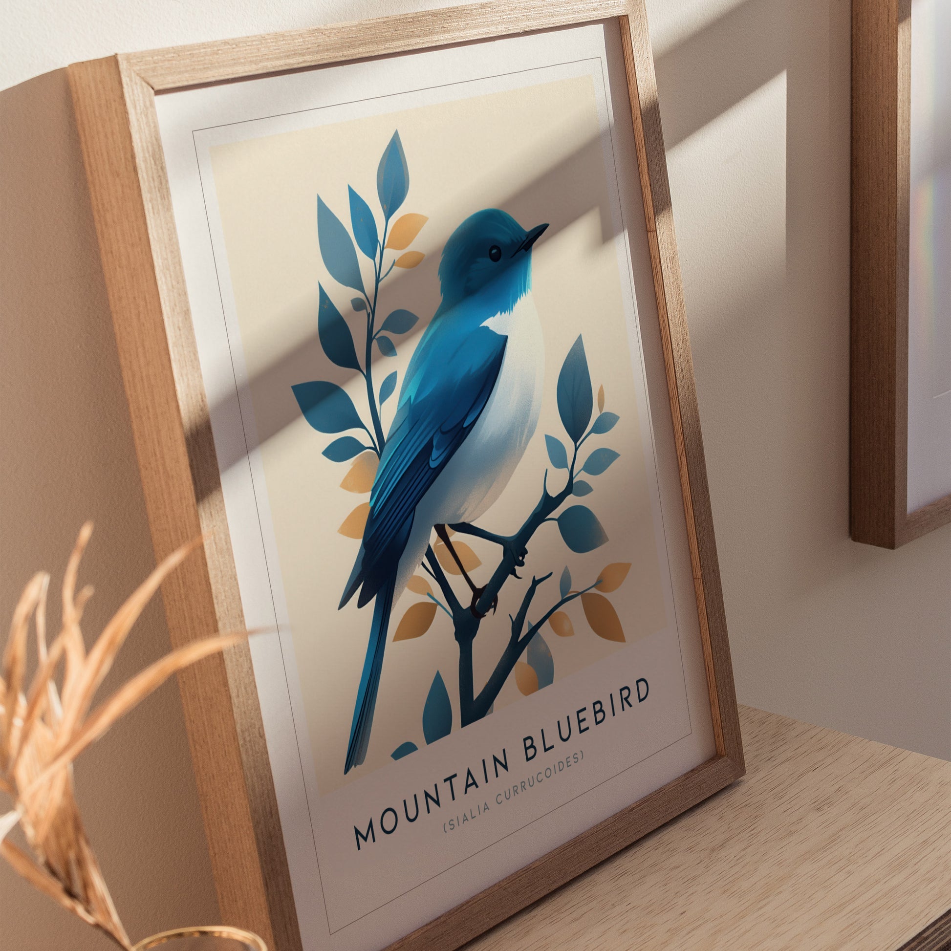 Mountain Bluebird Poster | Vintage Bird Wall Art Print
