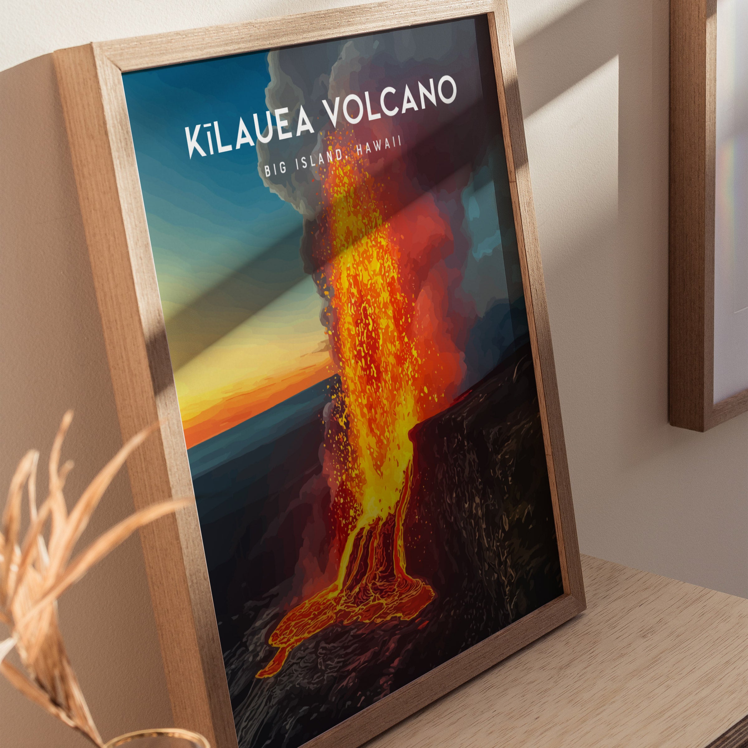 Kilauea Volcano Poster | Hawaii Volcano Wall Art | Swell Scenes