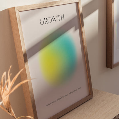 Growth Aura Poster | Minimalist Modern Typographic Wall Art