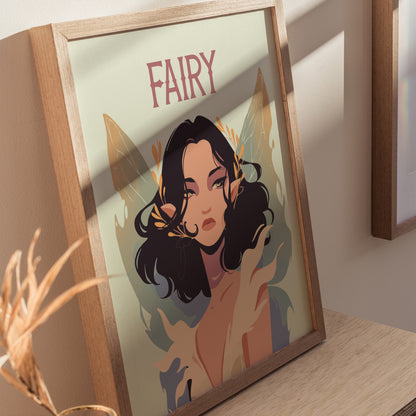 Fairy Fantasy Poster | Kids Room Mythical Wall Art | Framed or Unframed