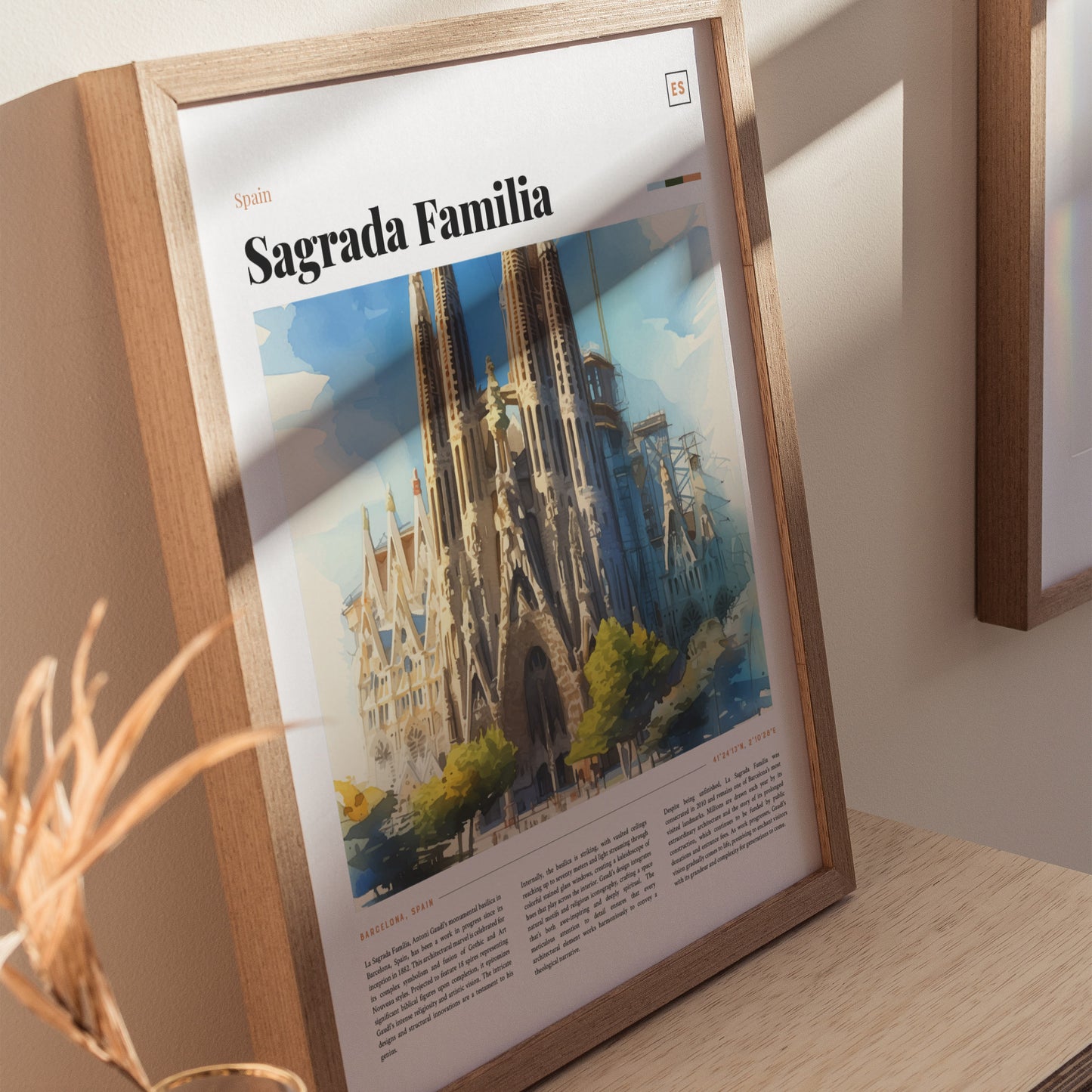 Sagrada Familia Poster | Barcelona Travel Art | Gaudi Cathedral Print