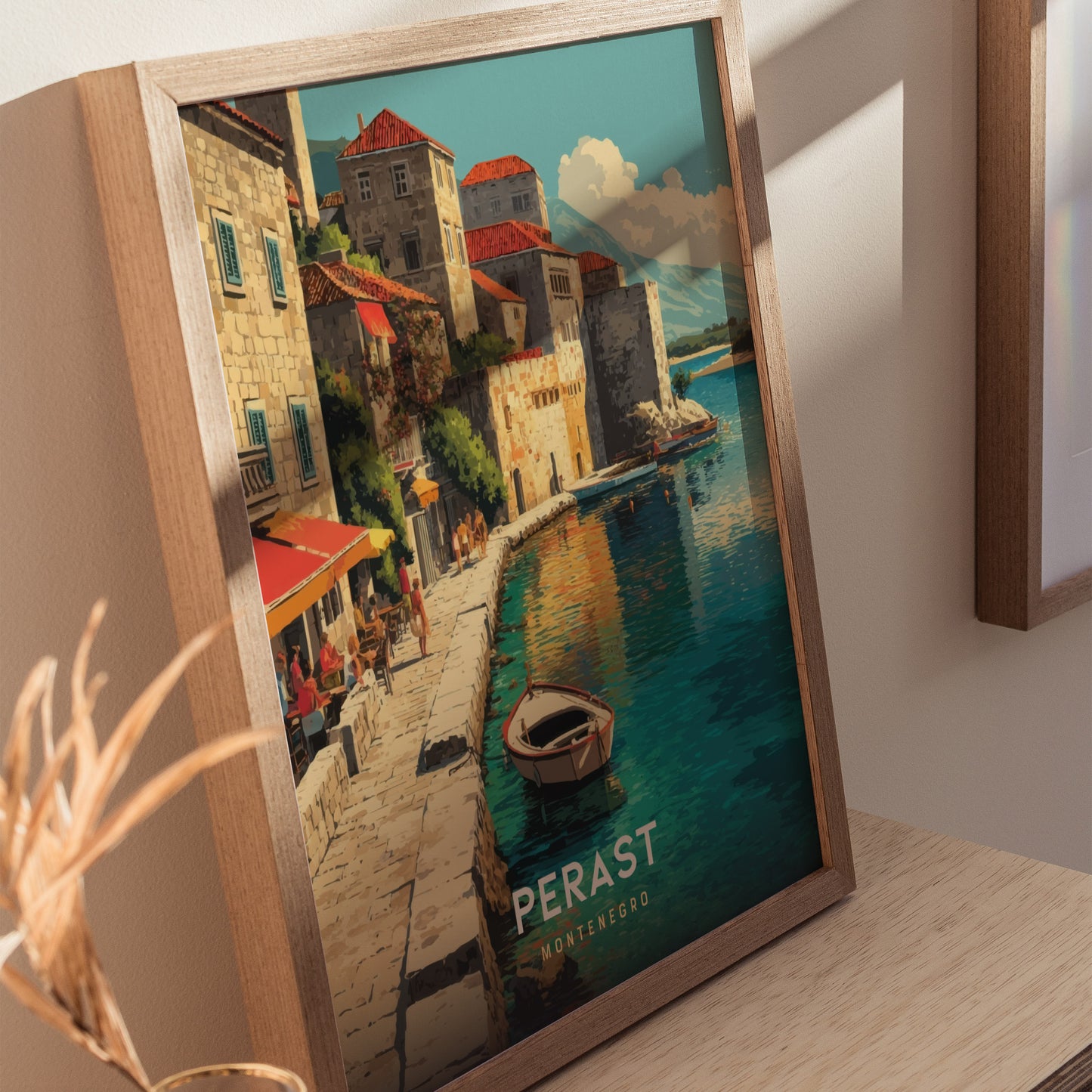 Perast Montenegro Poster | Bay of Kotor Coastal Wall Art Print