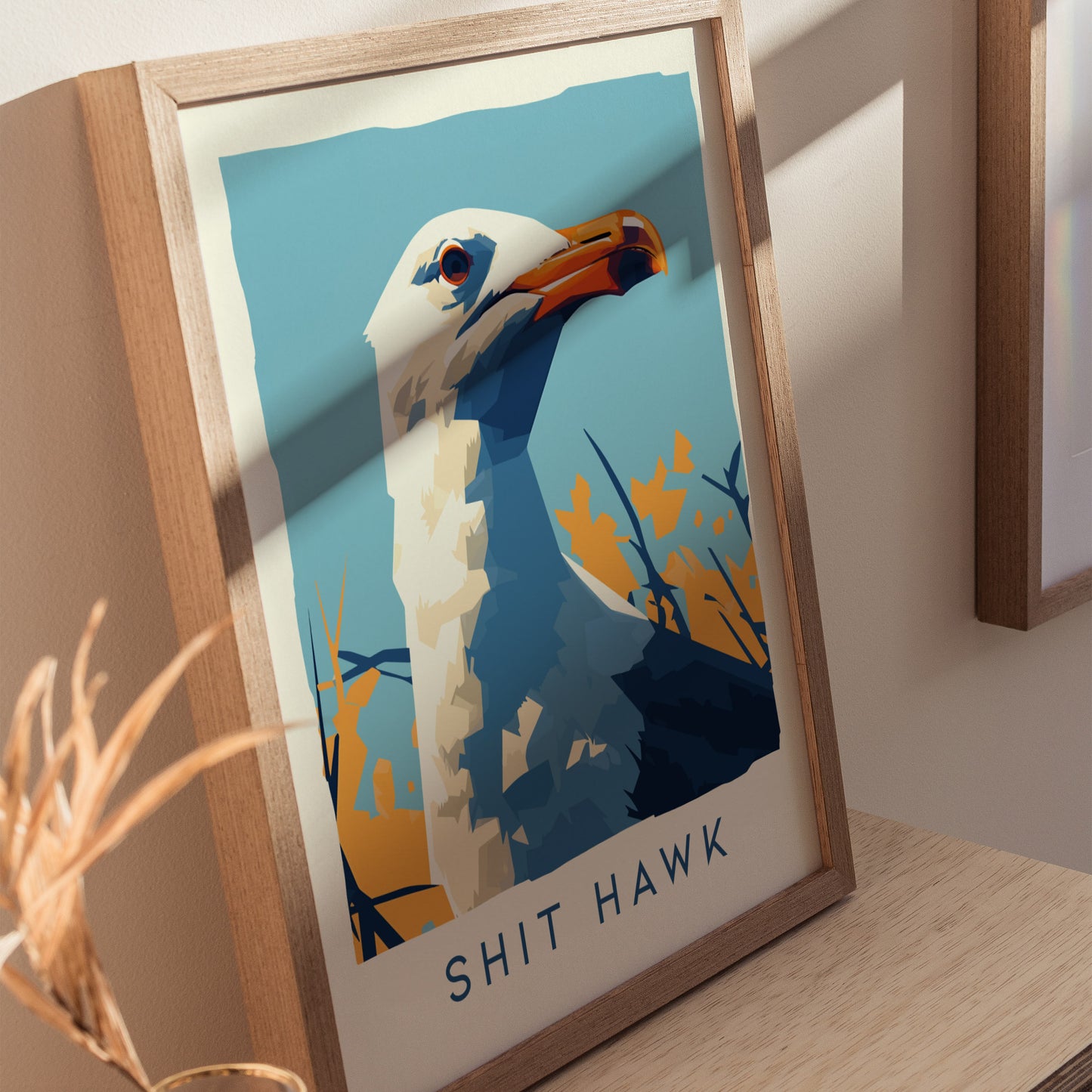 Shit Hawk Seagull Poster | Funny Beach Bird Art Gift