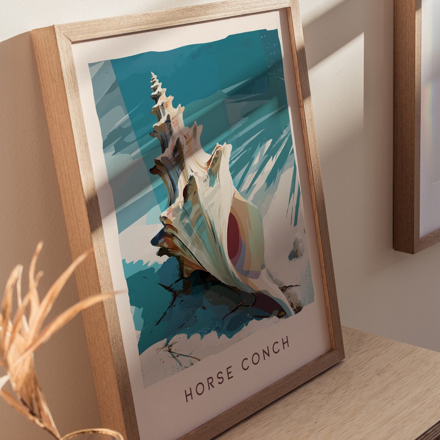Horse Conch Shell Poster | Florida Ocean Wildlife Coastal Beach Wall Art