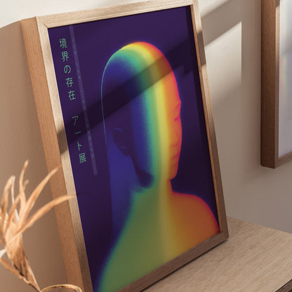Liminal Being Poster | Trendy Japanese Abstract Neon Wall Art