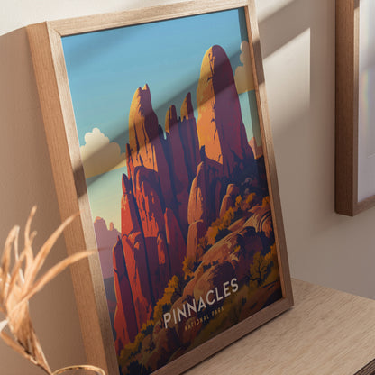 Pinnacles National Park Poster | California Rock Spires Wall Art
