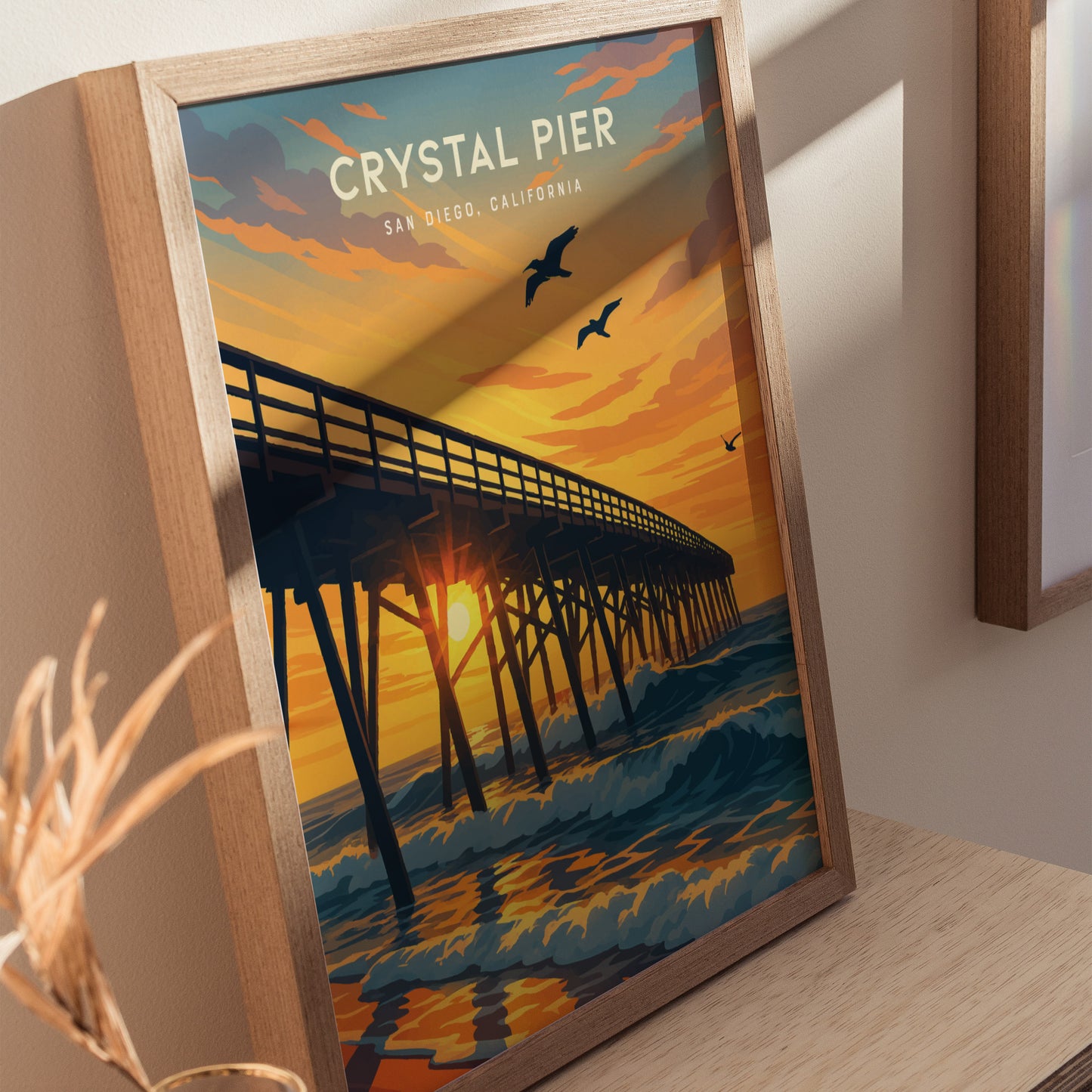 Crystal Pier San Diego Poster | Pacific Beach Coastal Wall Art