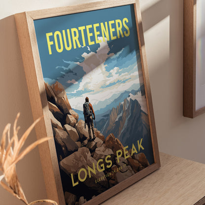 Longs Peak Poster | Estes Park Colorado Fourteener Wall Art