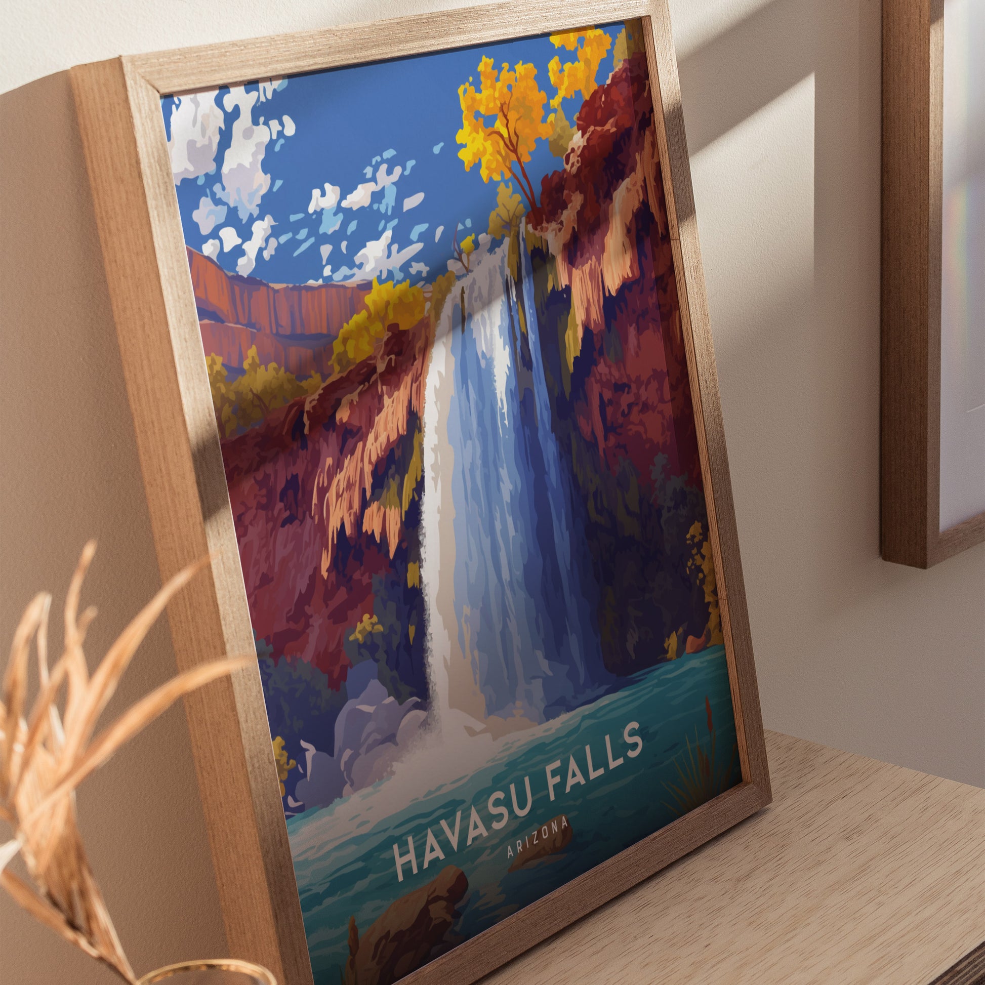 Havasu Falls Poster | Arizona Waterfall Nature Wall Art