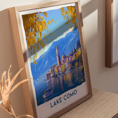 Lake Como Poster | Italy Alpine Lake Travel Wall Art