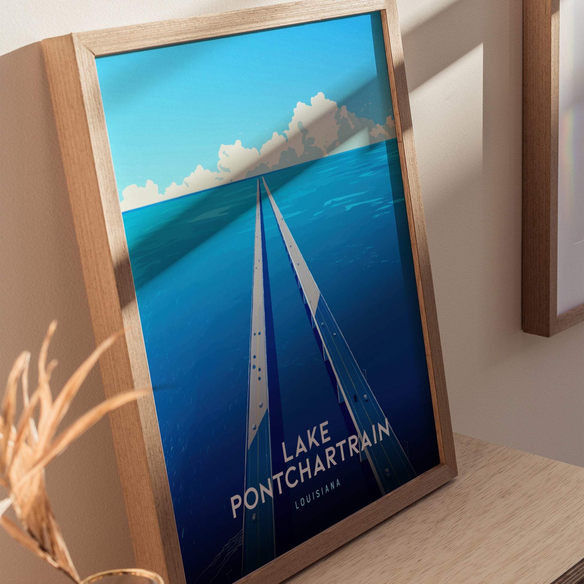 Lake Pontchartrain Poster | Louisiana Coastal Travel Wall Art