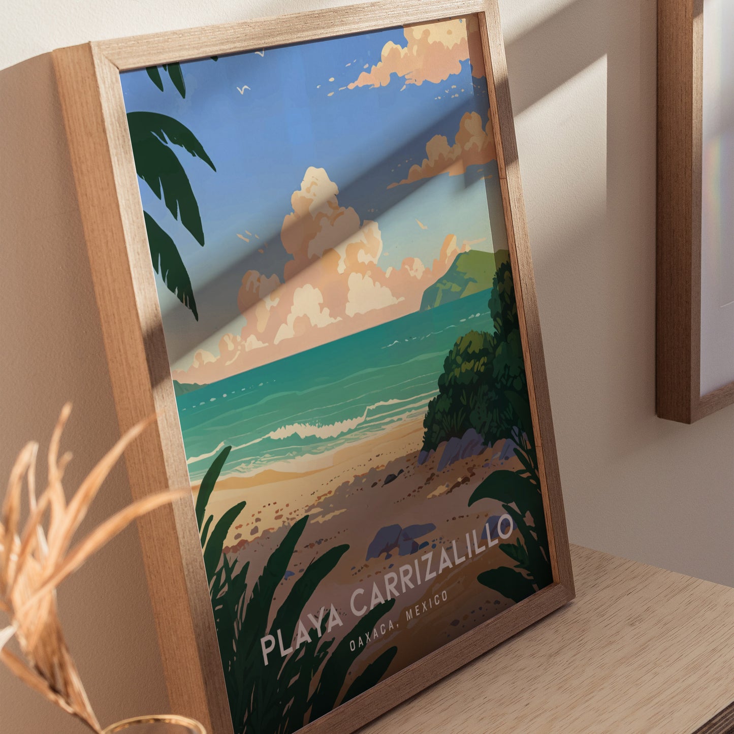 Playa Carrizalillo Poster | Puerto Escondido Oaxaca | Mexico Beach Art