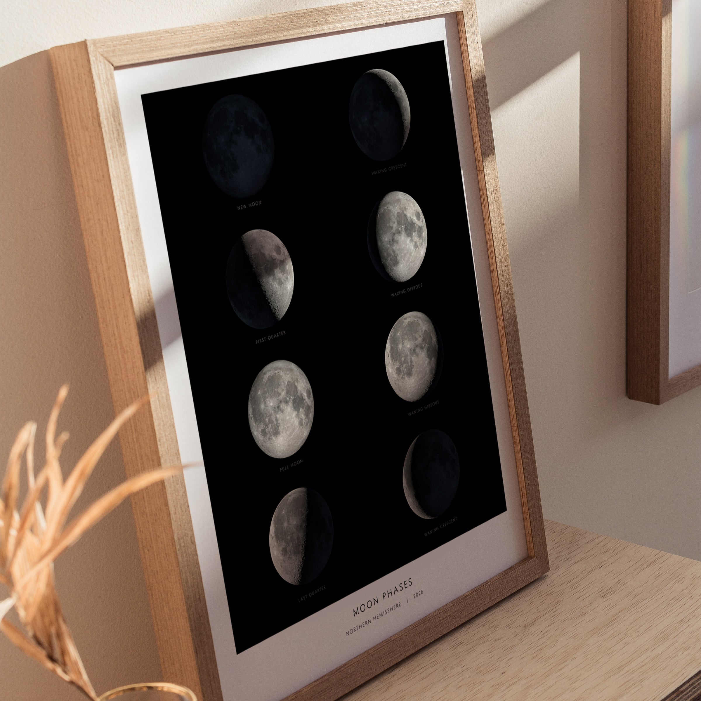 Moon Phases Poster | Lunar Cycle NASA Photography Print | Swell Scenes