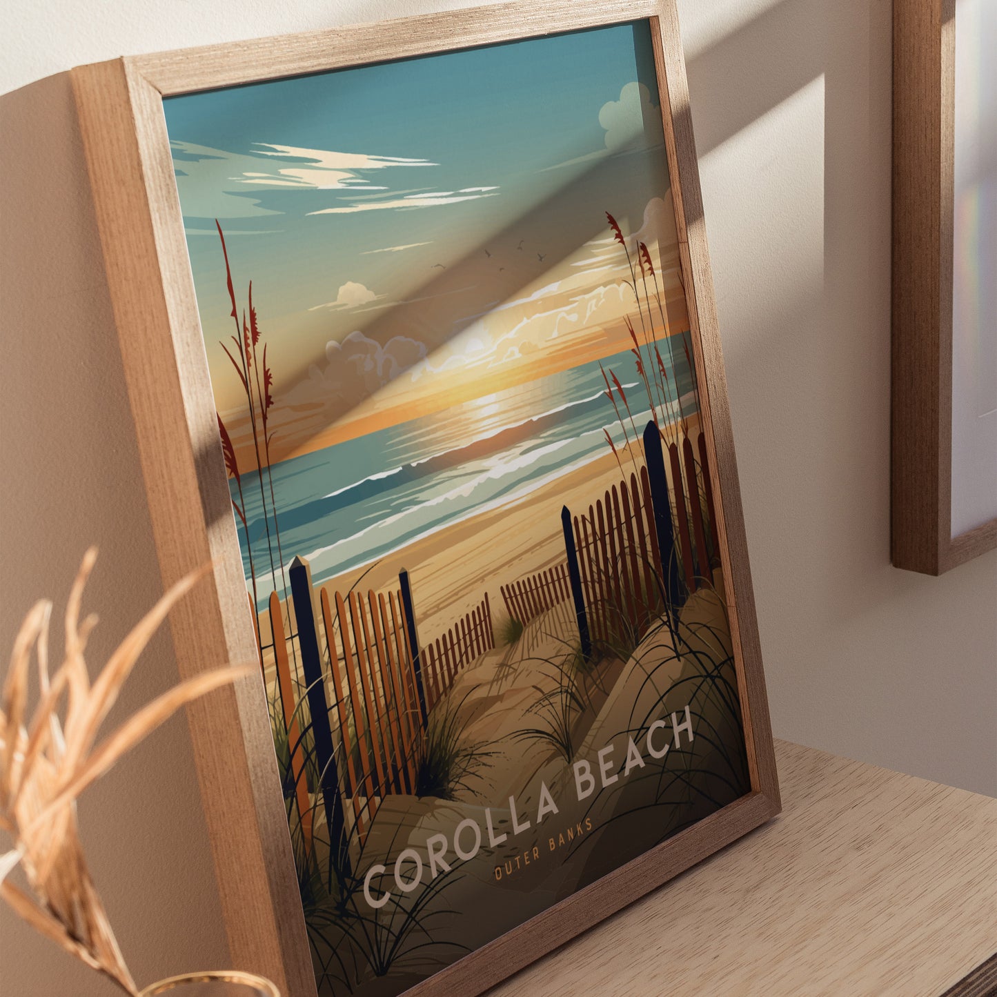 Corolla Beach Poster | Outer Banks Coastal Wall Art | Framed or Unframed