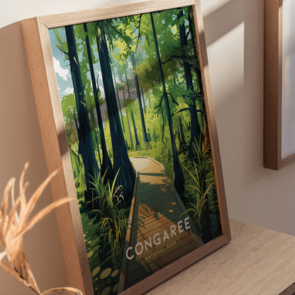 Congaree National Park Poster | South Carolina Nature Wall Art | Framed or Unframed