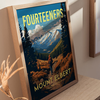 Mount Elbert Poster | Colorado Fourteener Wall Art Print