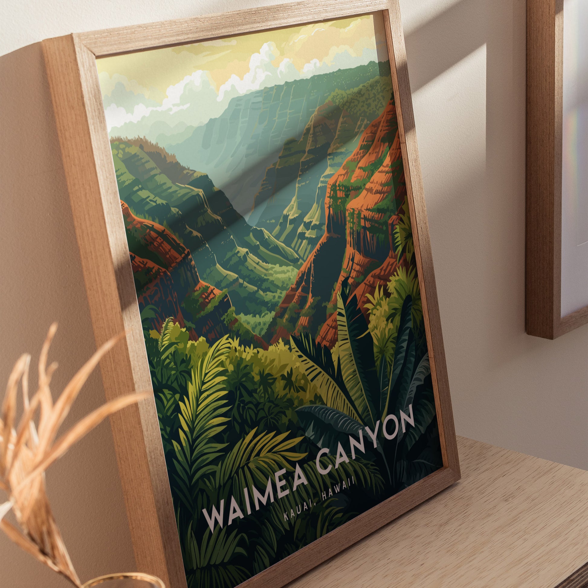 Waimea Canyon Poster | Kauai Hawaii Art Grand Canyon Pacific Red Cliffs