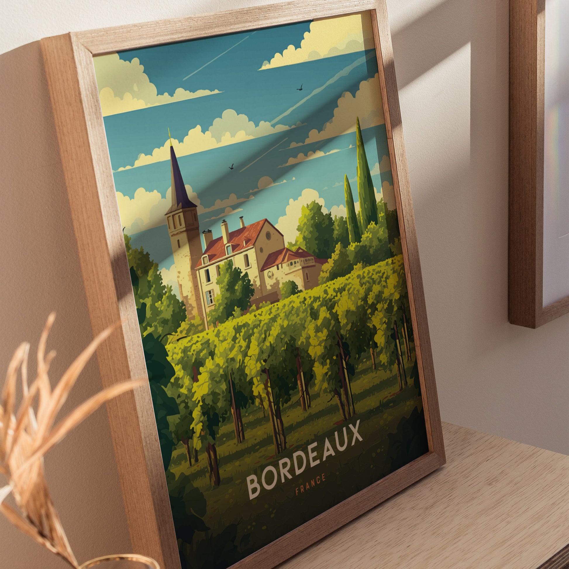 Bordeaux France Winery Travel Print | Wine Country Wall Art | Framed or Unframed
