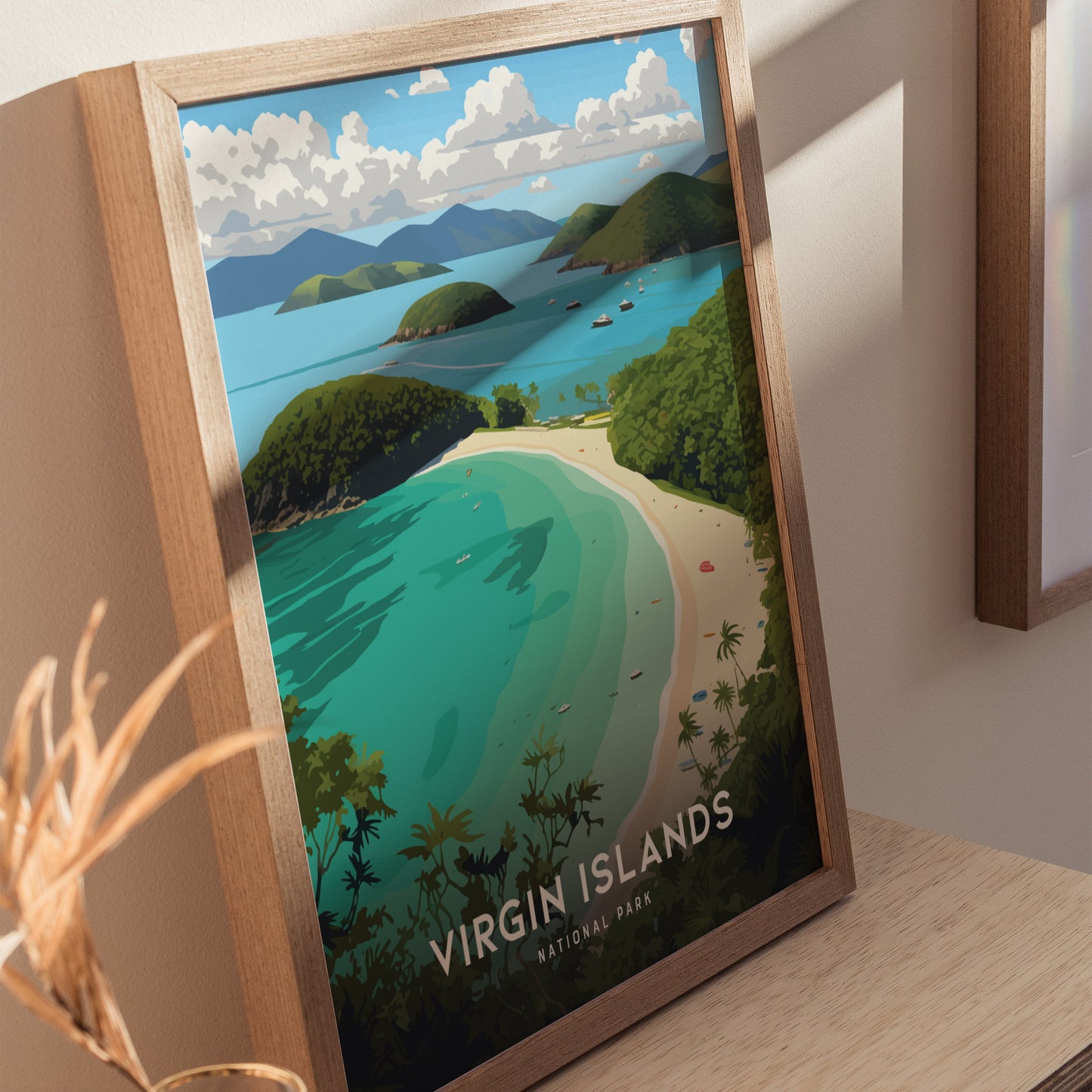 Virgin Islands National Park Poster | Trunk Bay Beach Art | Framed or Unframed