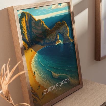 Durdle Door England Poster | Jurassic Coast Sea Arch Wall Art | Framed or Unframed