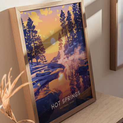 Hot Springs National Park Poster | Arkansas Bathhouse Row Wall Art