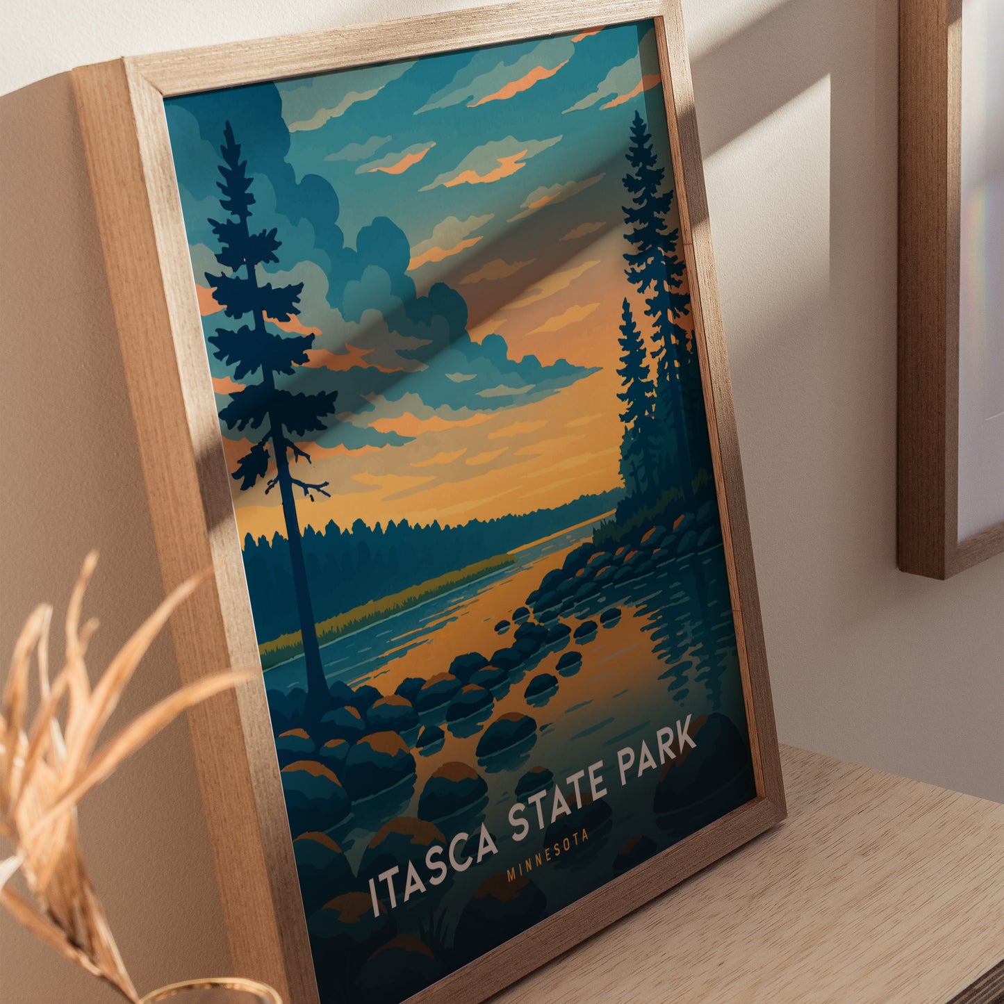 Itasca State Park Poster | Mississippi Headwaters Minnesota Wall Art