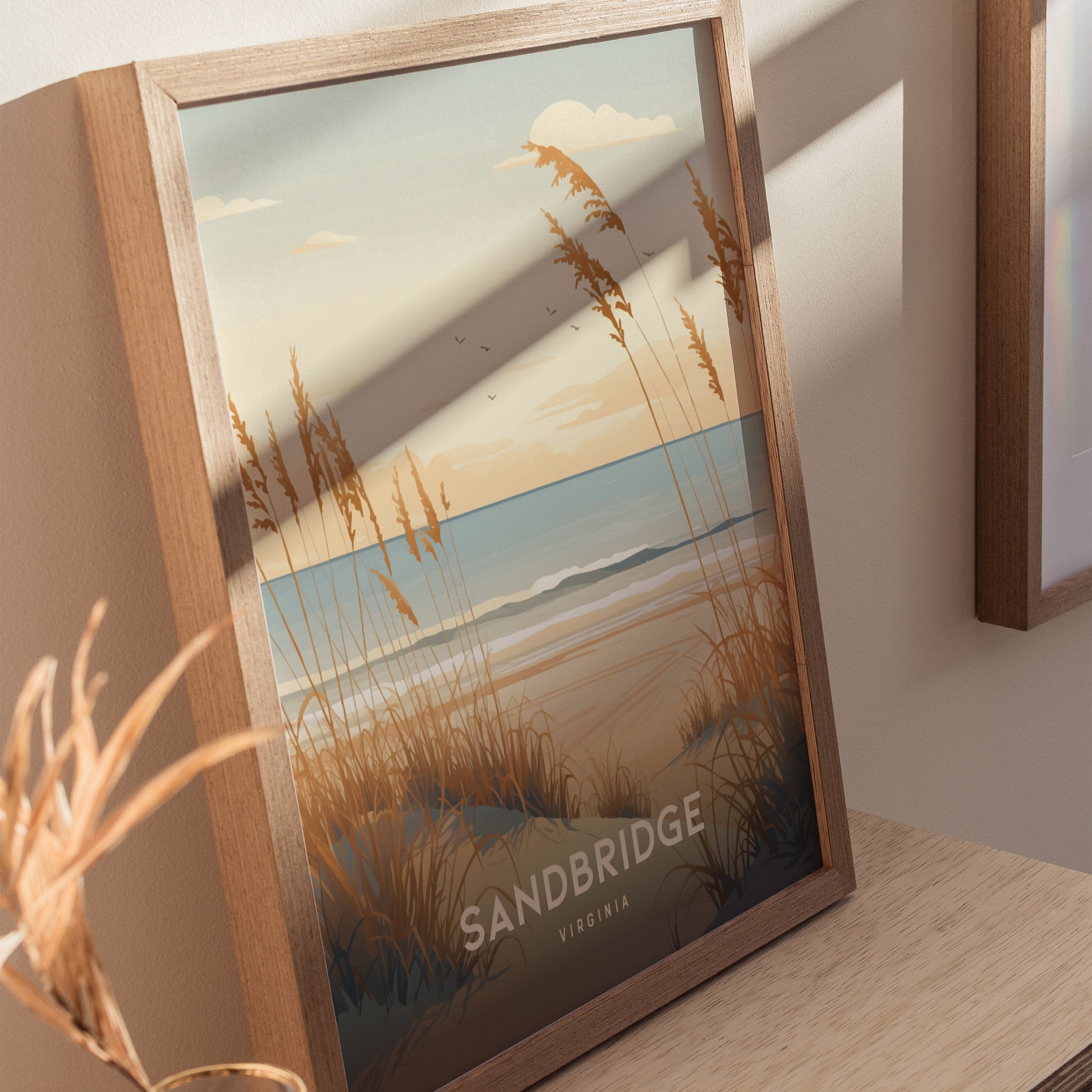 Sandbridge Poster | Virginia Beach Art | Coastal Dunes Sunrise VA Print