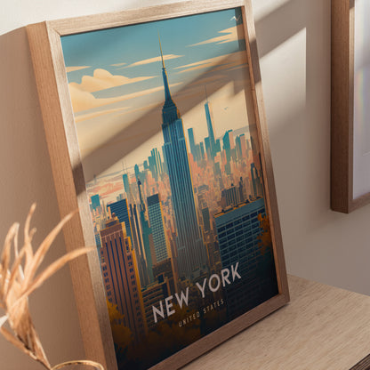 New York City Poster | NYC Skyline Wall Art Print