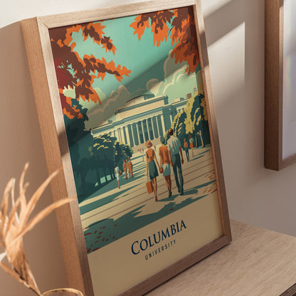 Columbia University Poster | New York City Campus Wall Art | Framed or Unframed