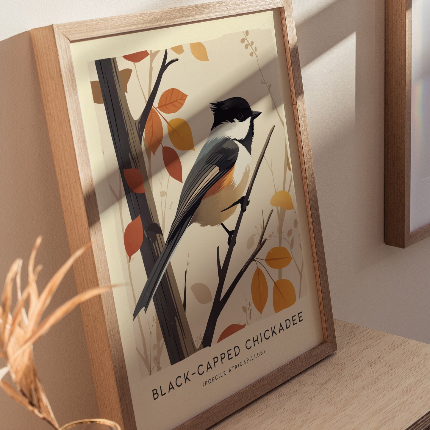 Black-Capped Chickadee Audubon Print | Modern Bird Lover Wall Art | Framed of Unframed