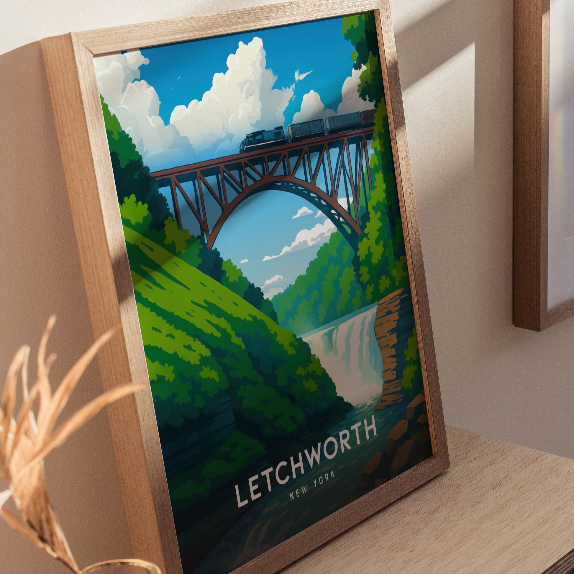 Letchworth State Park Poster | New York Travel Print Wall Art | Framed or Unframed