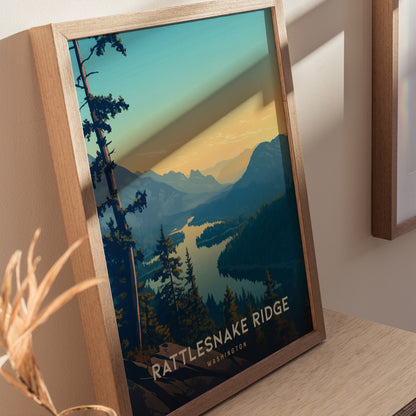 Rattlesnake Ridge Trail Poster | Pacific Northwest Hike Wall Art