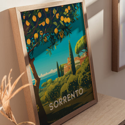 Sorrento Italy Poster | Lemon Coast Art Amalfi Travel Print