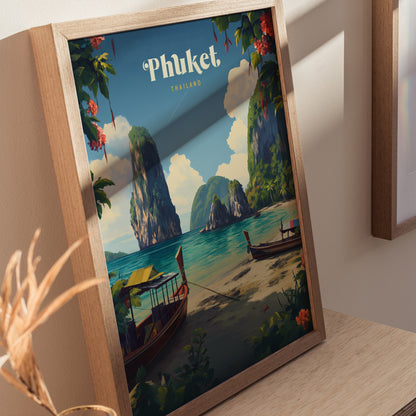 Phuket Thailand Poster | Andaman Coast Wall Art Print