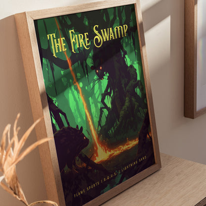 Fire Swamp Poster | Princess Bride 80s Film Nostalgia Wall Art | Framed or Unframed