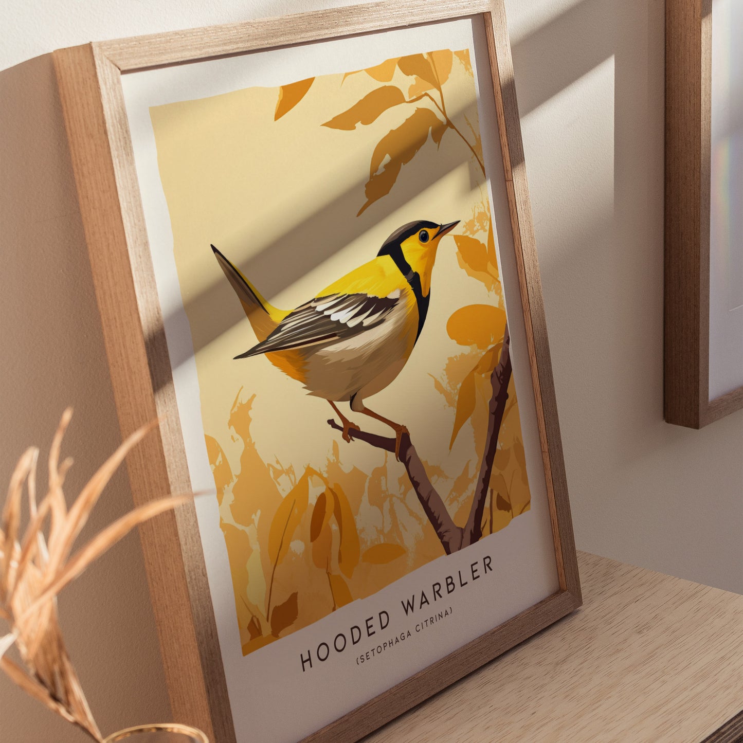 Hooded Warbler Poster | Modern Bird Wall Art Decor