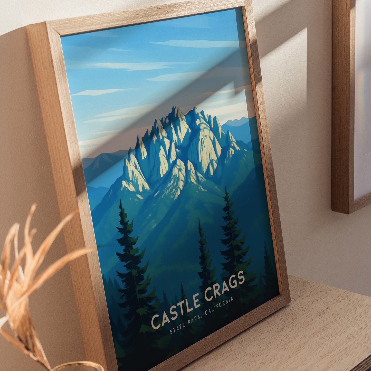 Castle Crags State Park Poster | California Mountain Nature Wall Art | Framed or Unframed