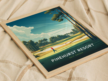 Pinehurst Resort Poster | Golf Course Art North Carolina Wall Decor