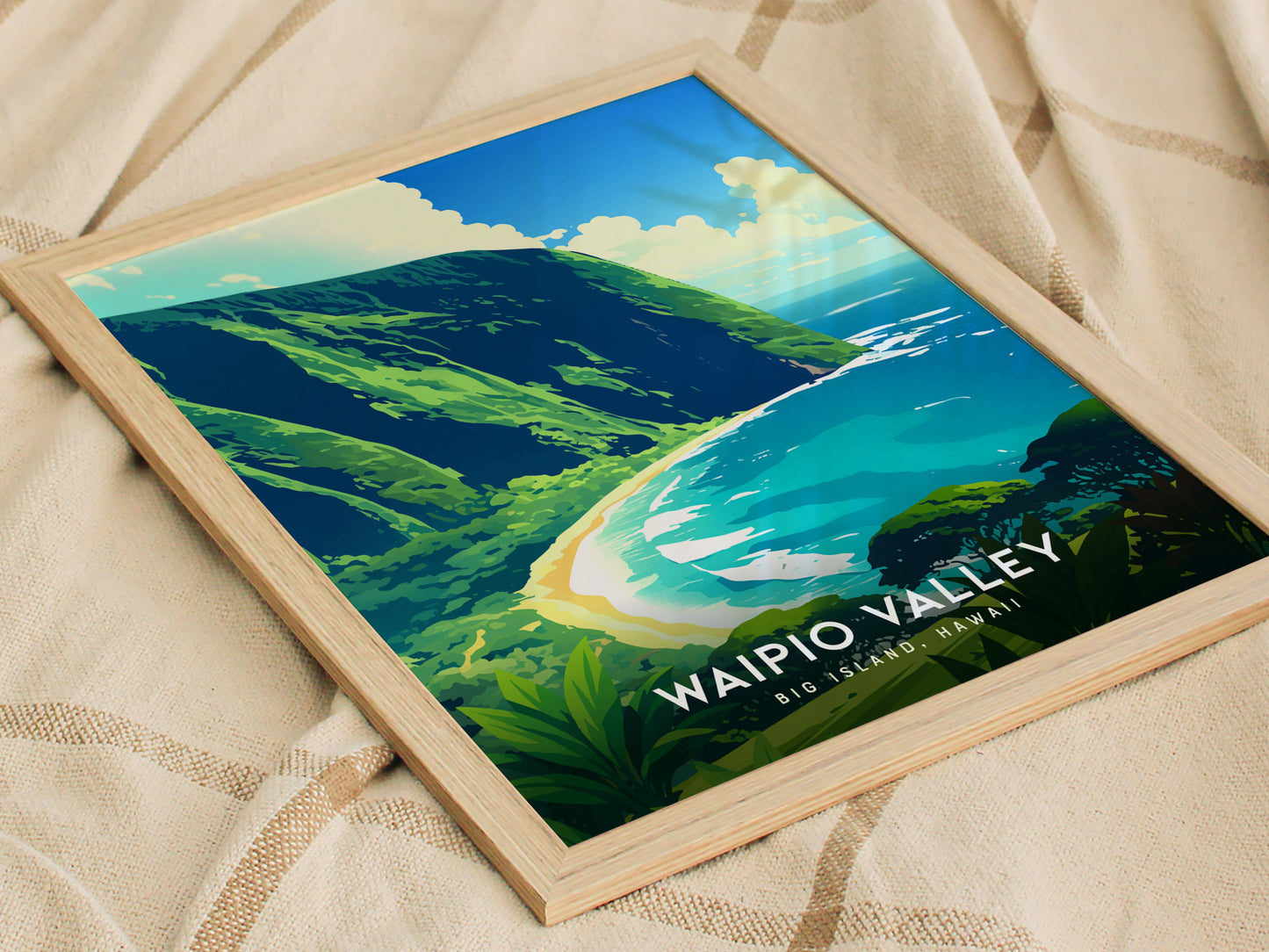 Waipio Valley Poster | Big Island Hawaii Art Valley of Kings Lookout