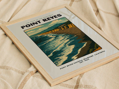 Point Reyes Poster | California Coast Seashore Vintage Wall Art