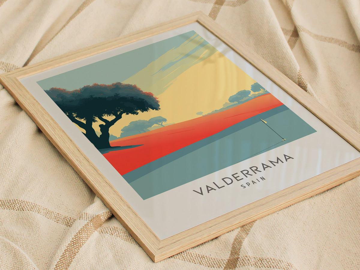 Valderrama Matte Border Poster | Spain Travel Wall Art — styled in a modern interior