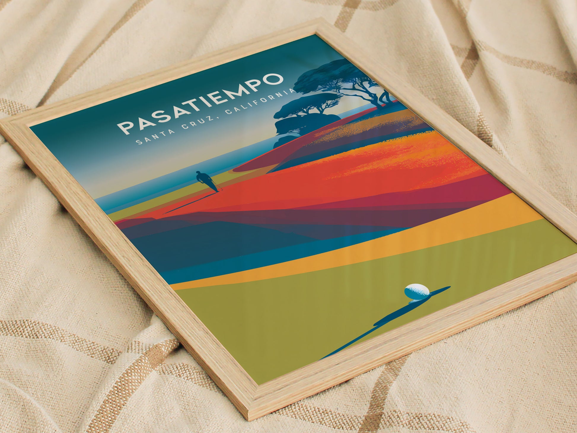 Pasatiempo, Santa Cruz, California Poster | Iconic Links Golfer Gift Wall Art — styled in a modern interior