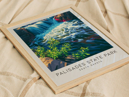 Palisades State Park Matte Border Poster | South Dakota Destination Print Travel Wall Art — styled in a modern interior
