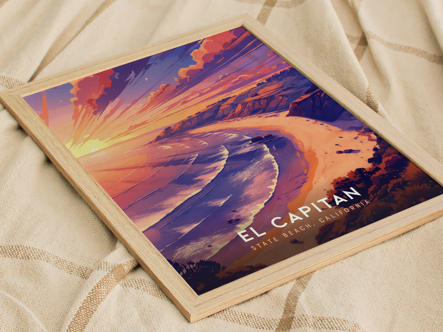 El Capitan State Beach Poster | California Coastal Wall Art | Framed or Unframed